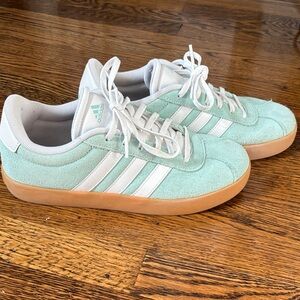 adidas Light Green and White Sneakers